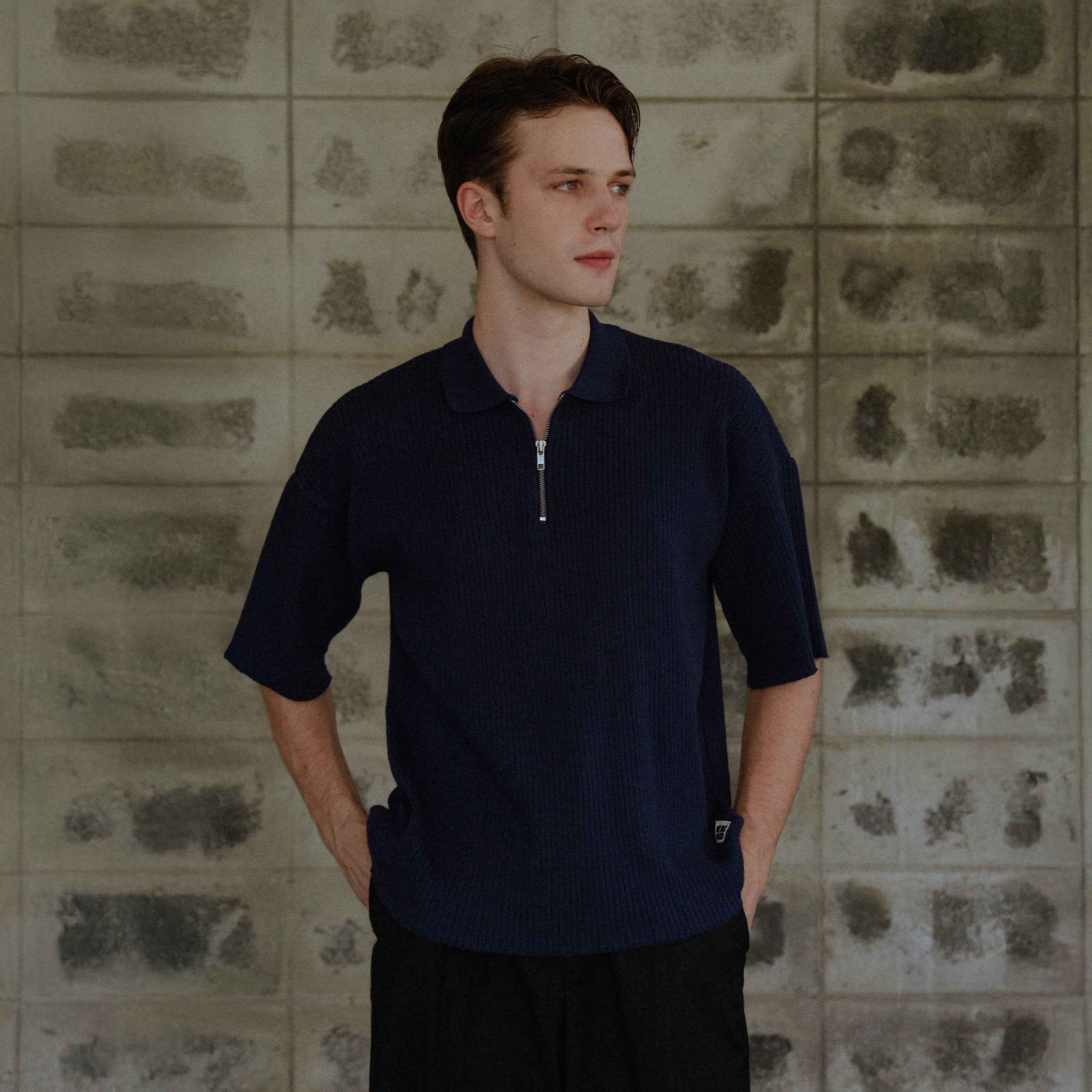 Article 040 // RIB QUARTER ZIP POLO