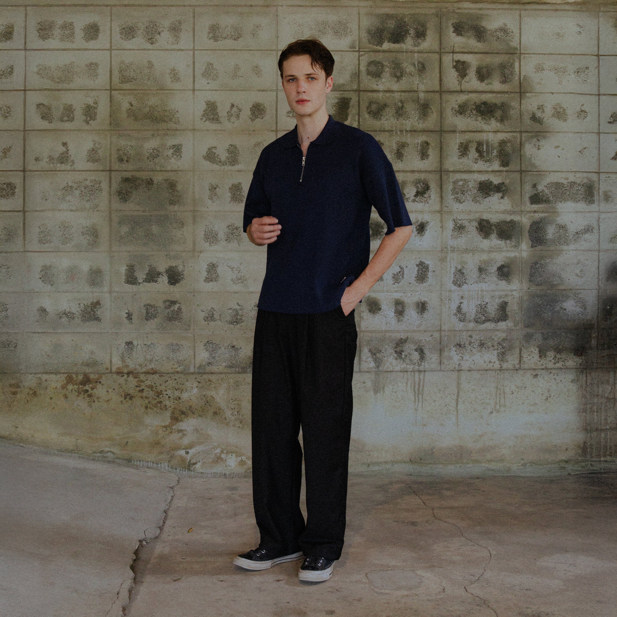 Article 040 // RIB QUARTER ZIP POLO