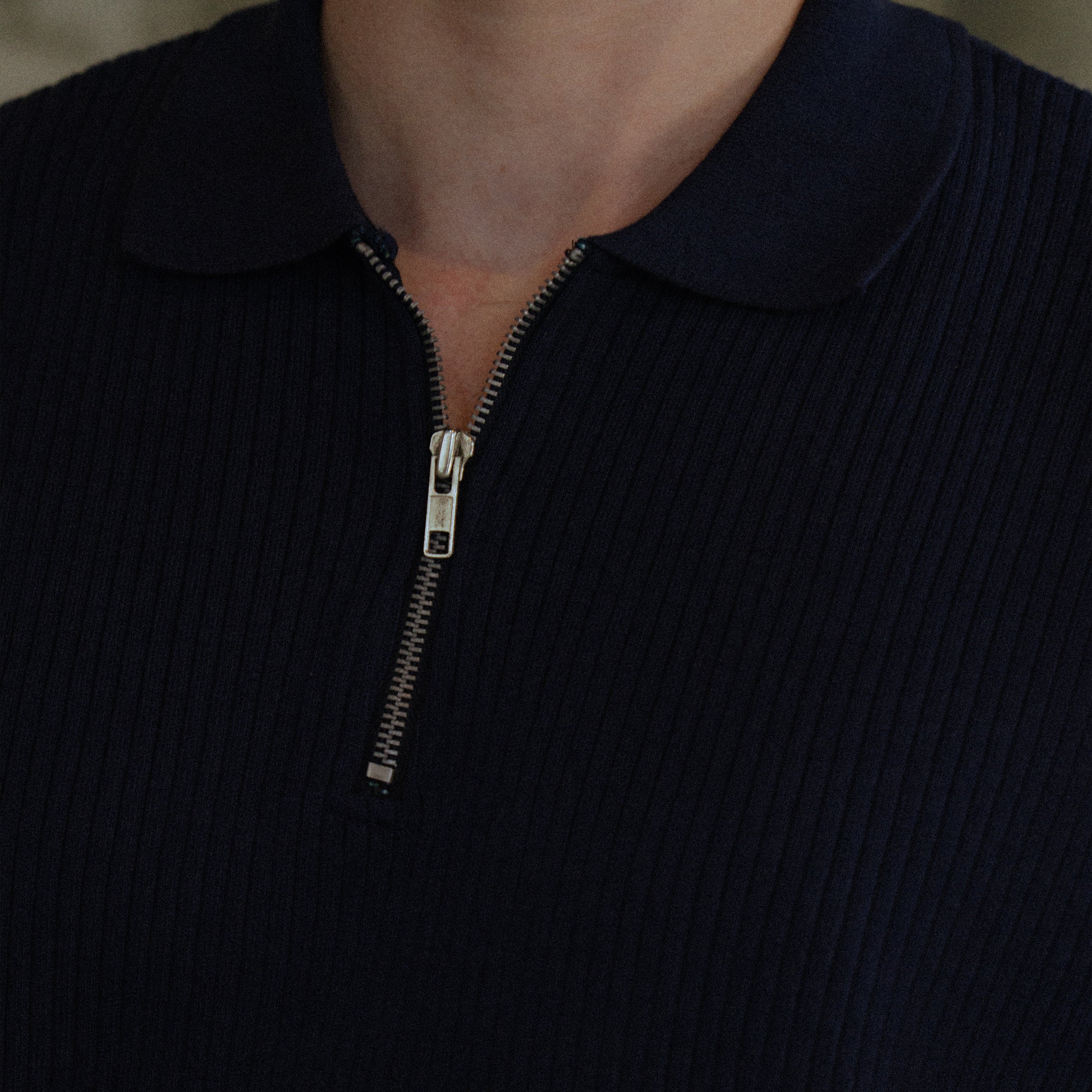 Article 040 // RIB QUARTER ZIP POLO