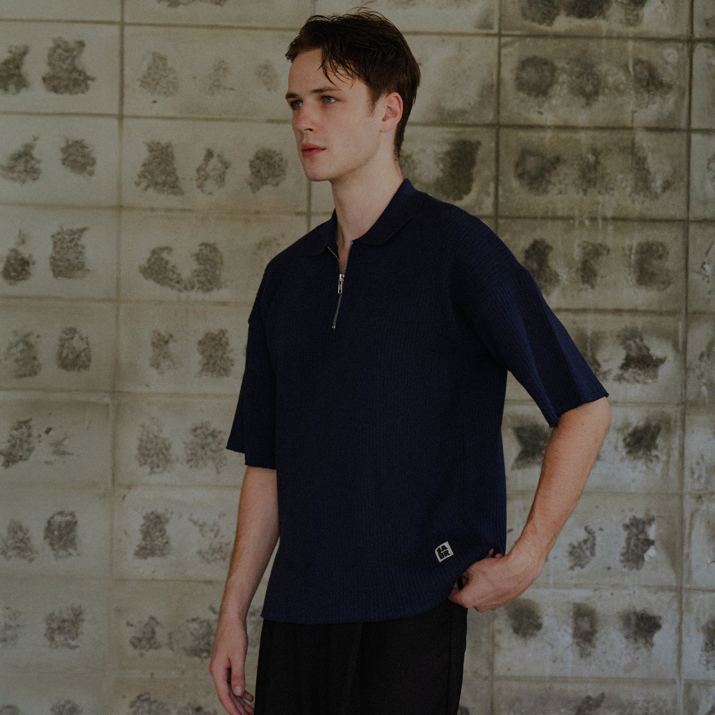Article 040 // RIB QUARTER ZIP POLO