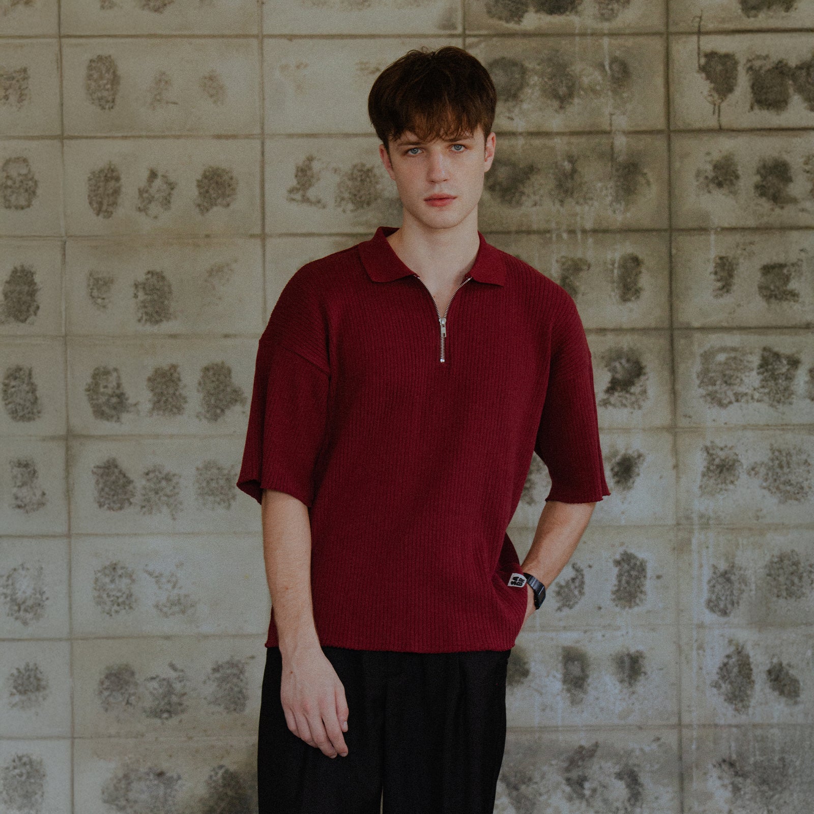 Article 039 // RIB QUARTER ZIP POLO