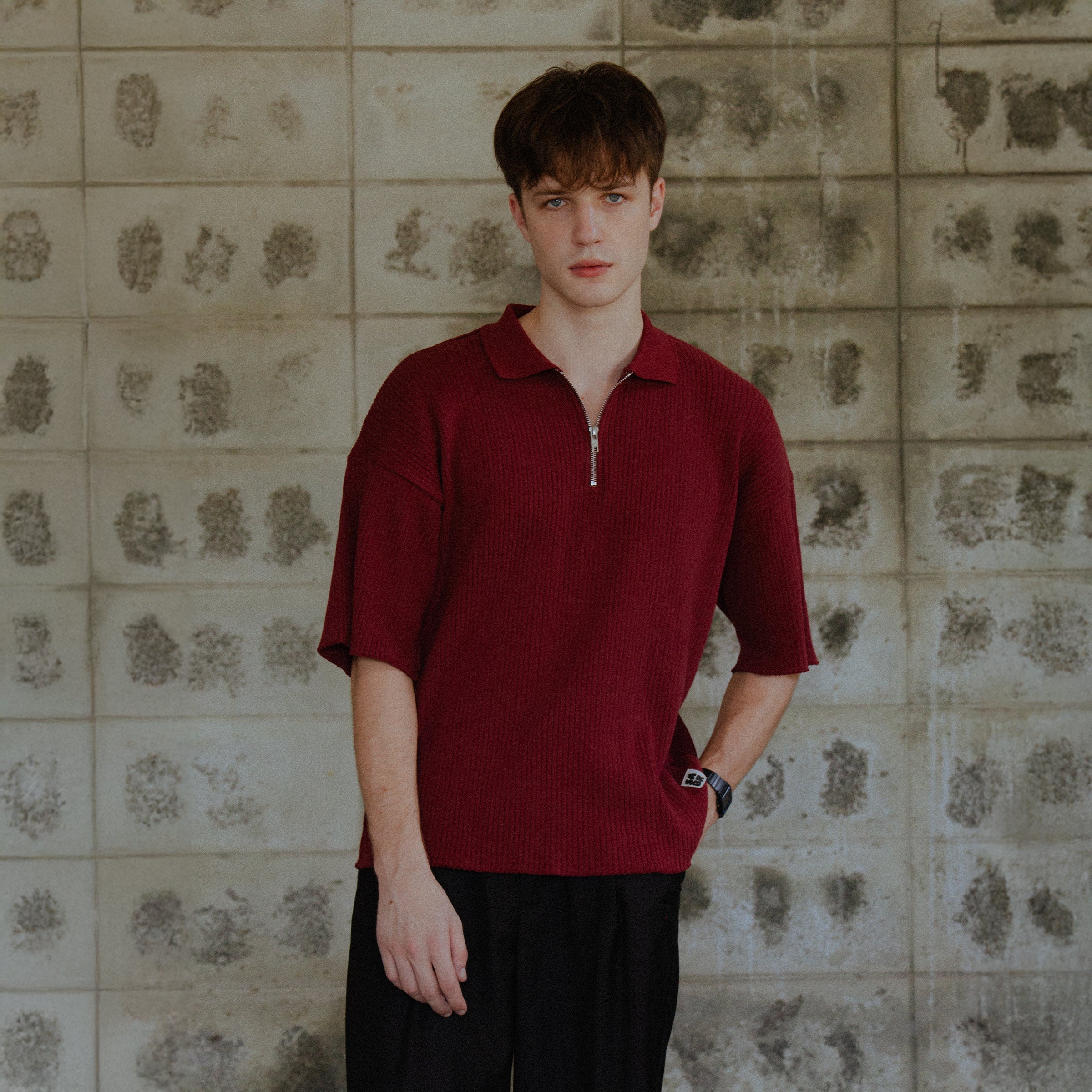 Article 039 // RIB QUARTER ZIP POLO
