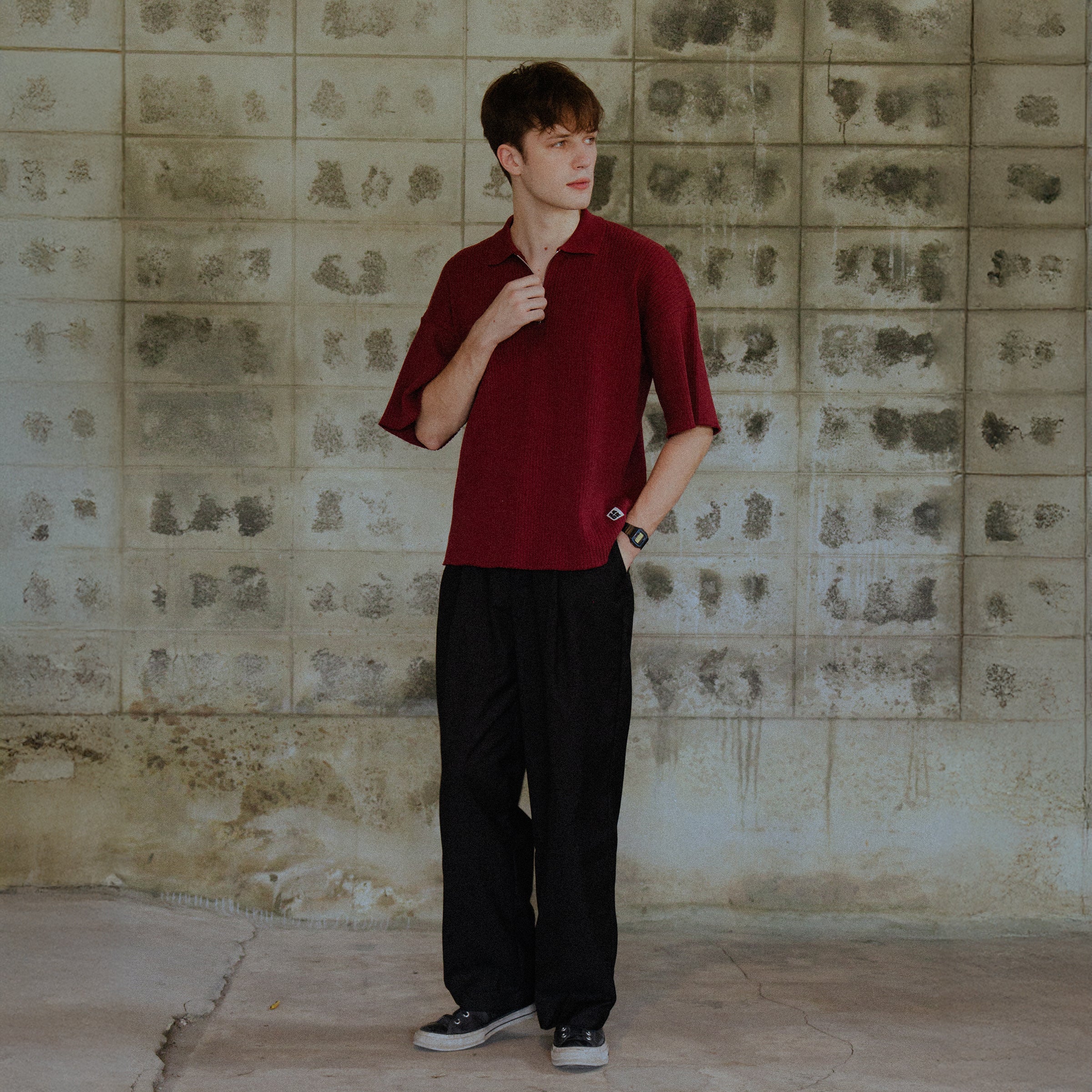 Article 039 // RIB QUARTER ZIP POLO