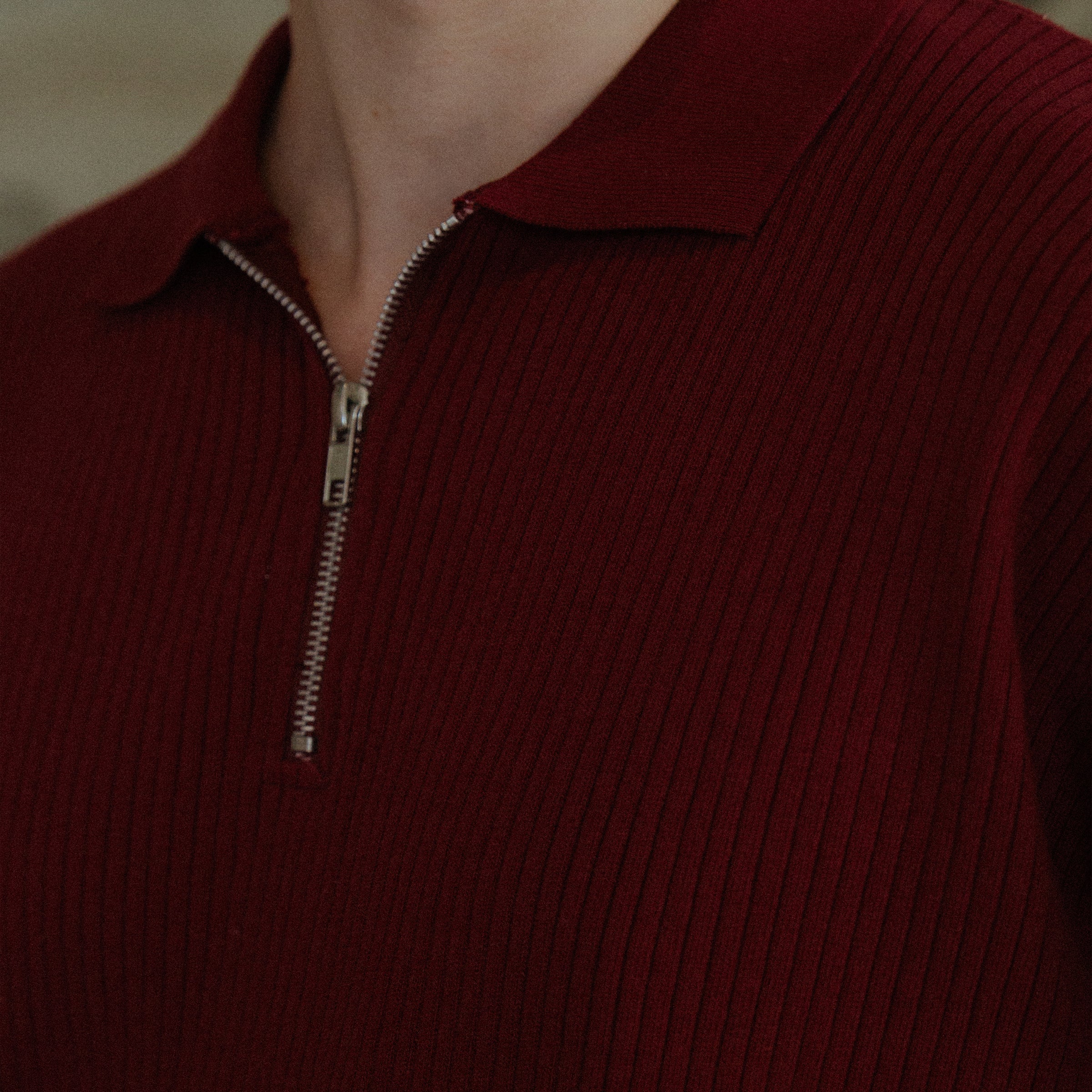 Article 039 // RIB QUARTER ZIP POLO