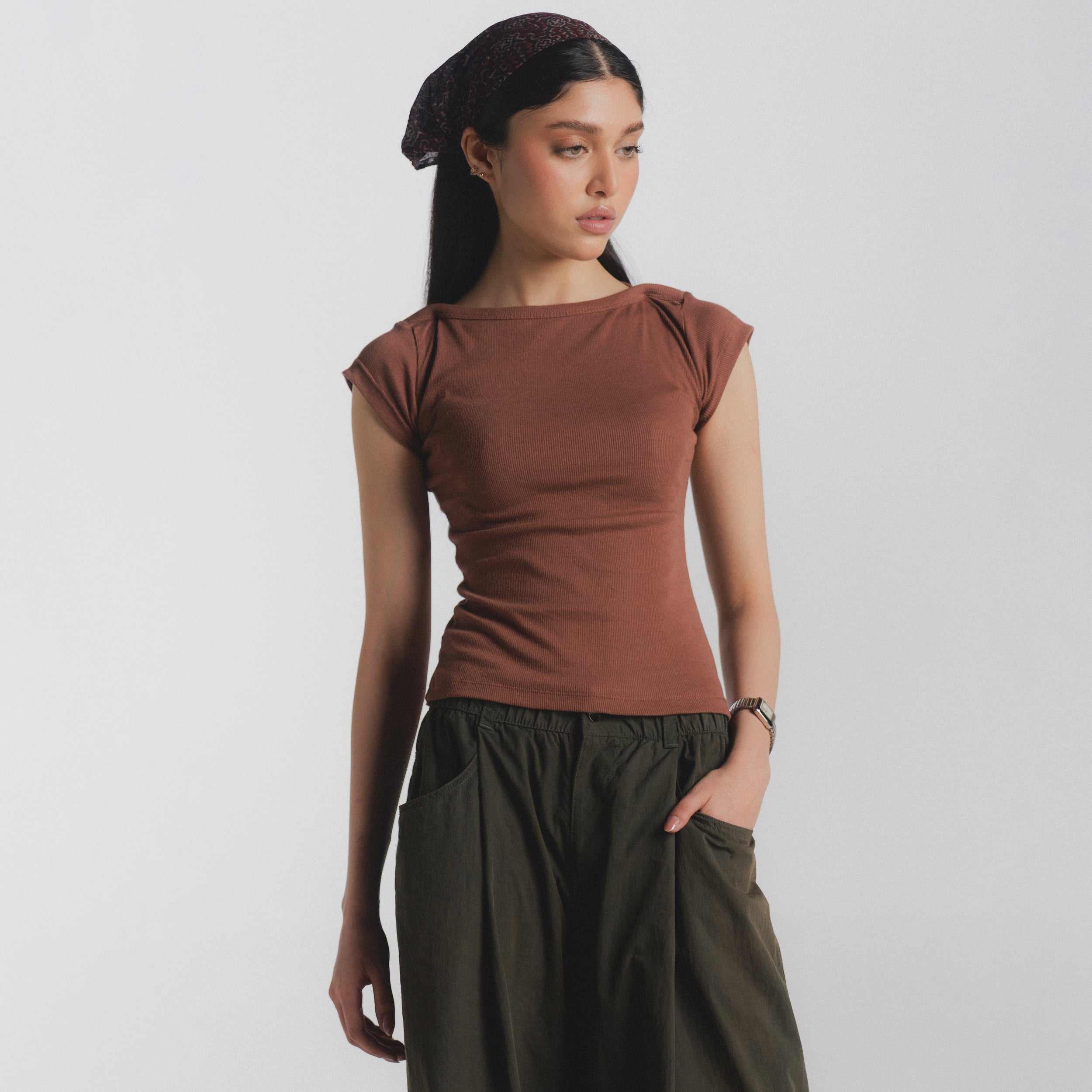 Article 089 // ribbed boatneck top