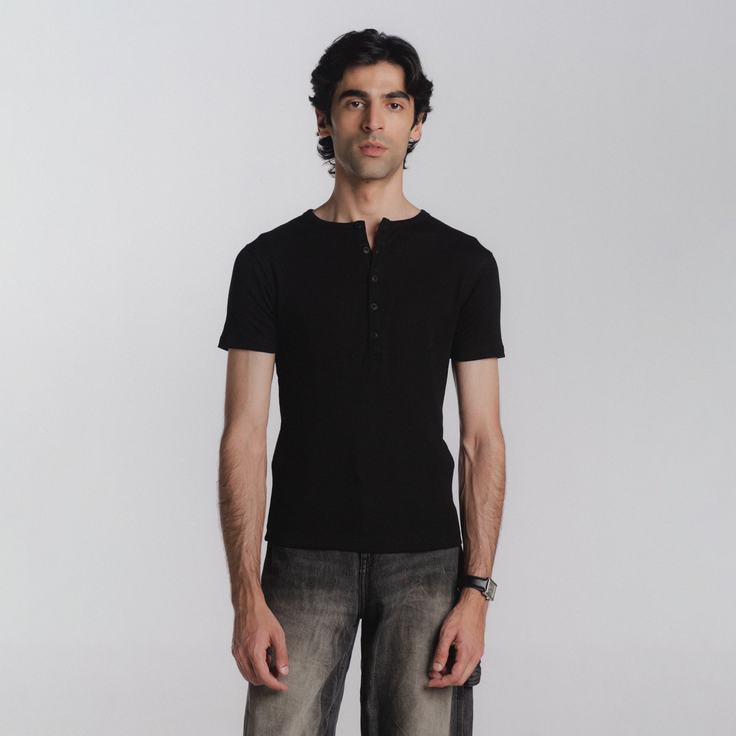 Article 093 // ribbed short sleeve henley