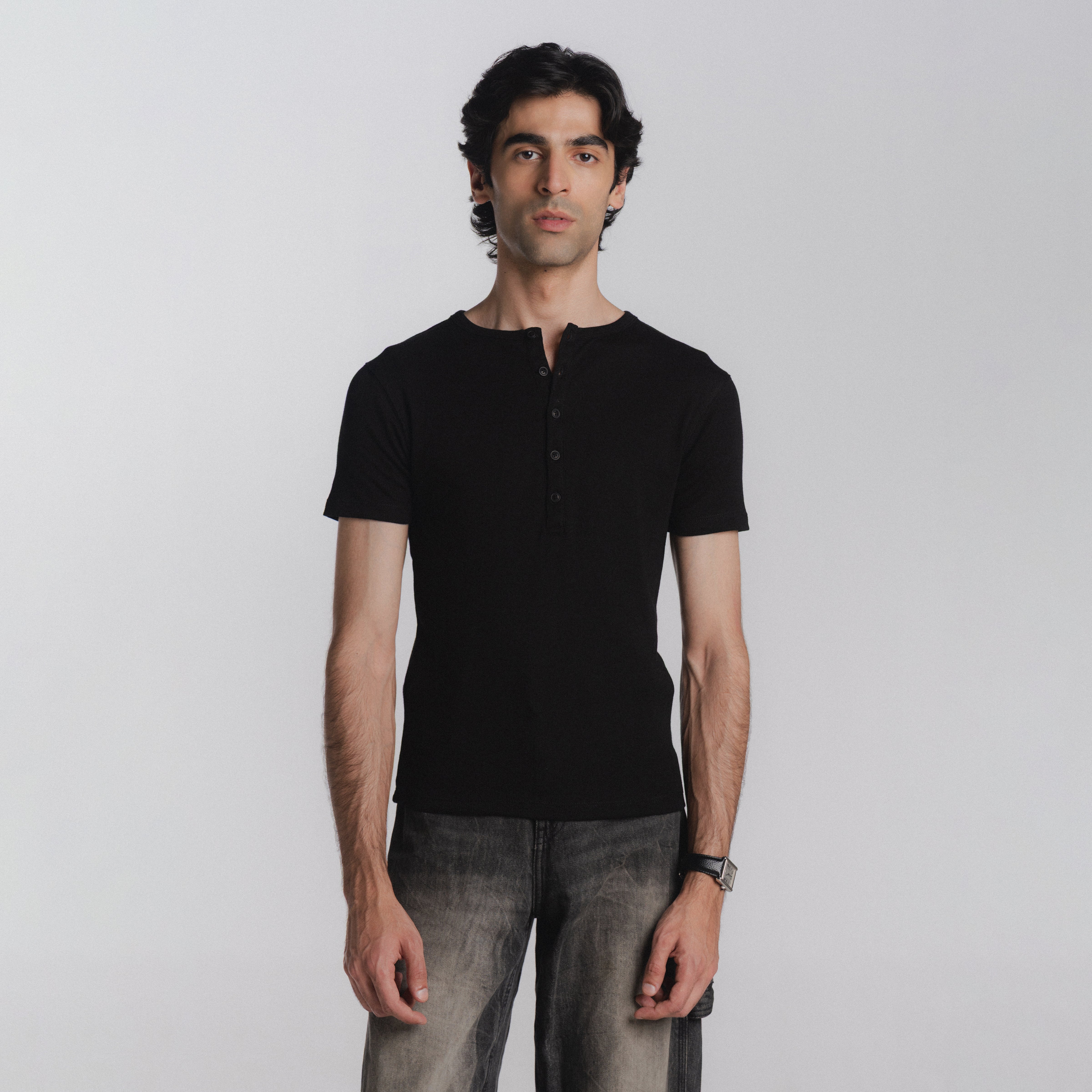 Article 093 // ribbed short sleeve henley