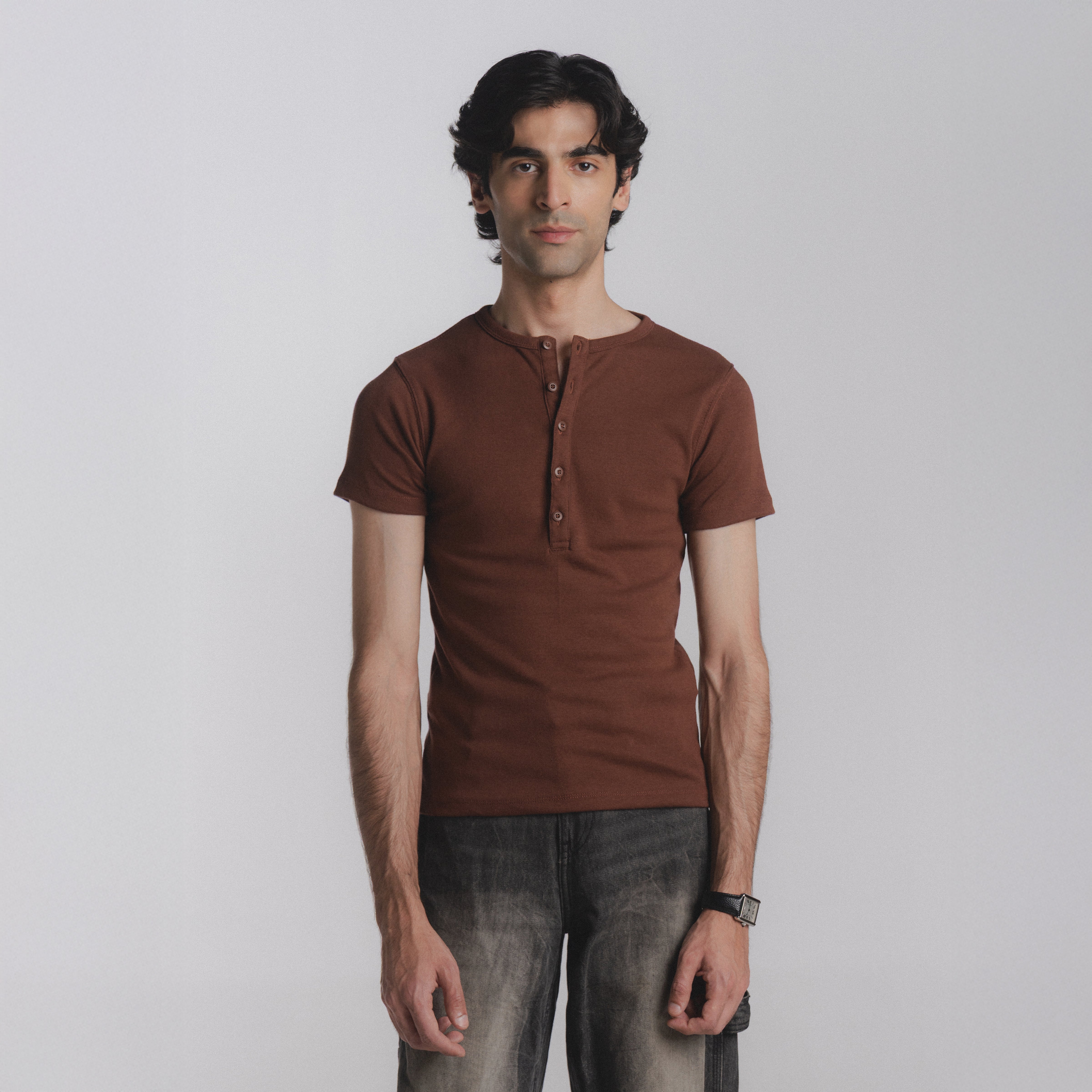 Article 092 // ribbed short sleeve henley