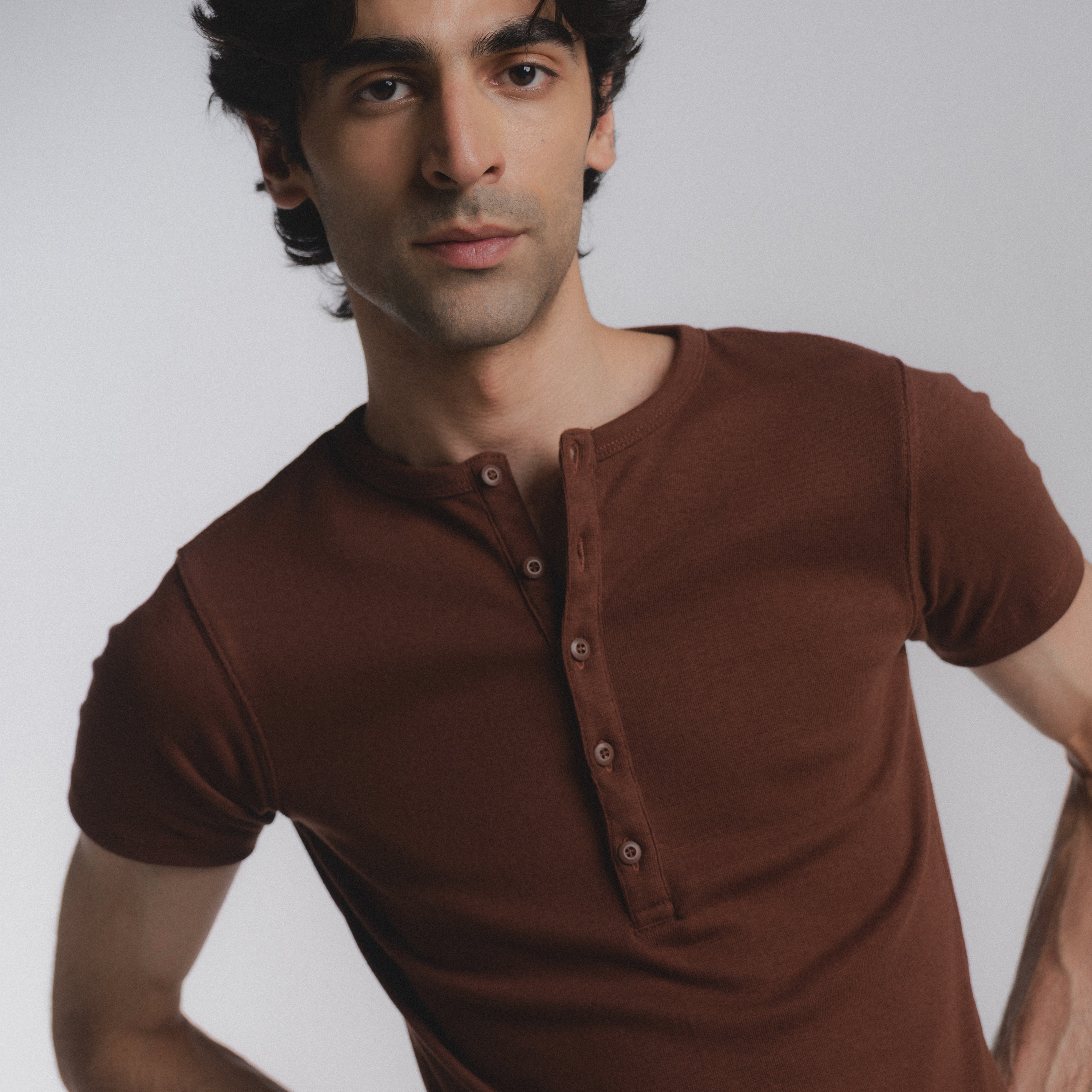 Article 092 // ribbed short sleeve henley