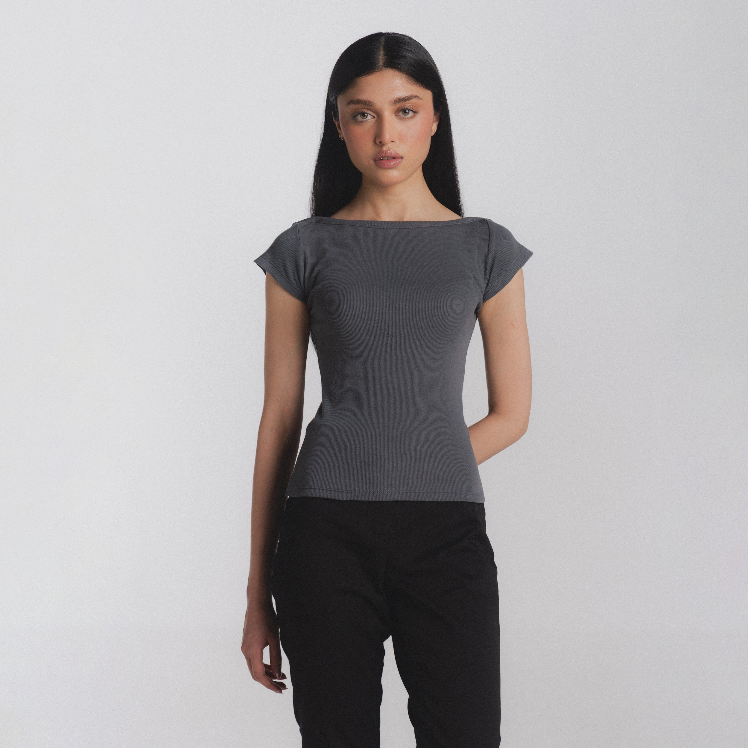 Article 090 // ribbed boatneck top