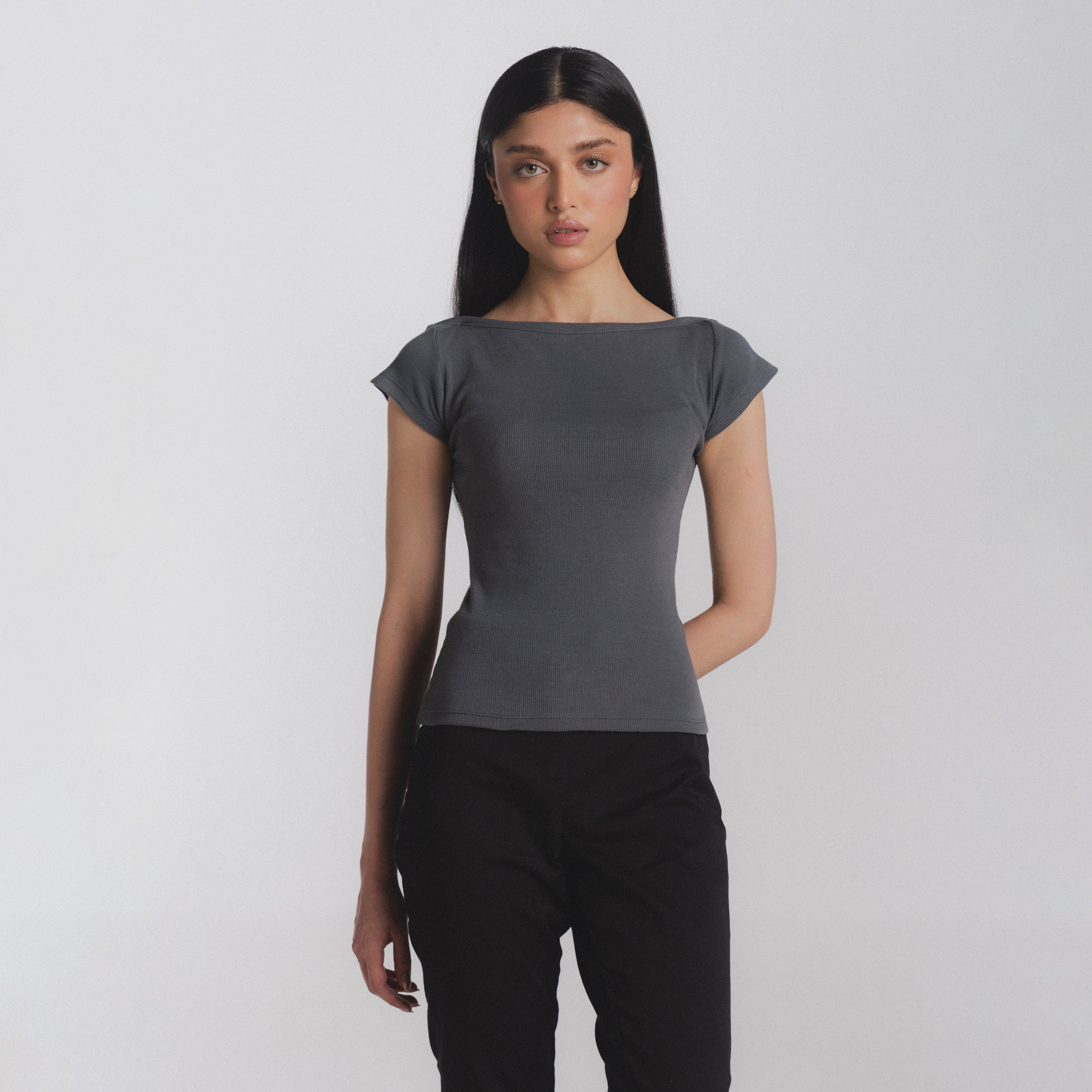 Article 090 // ribbed boatneck top