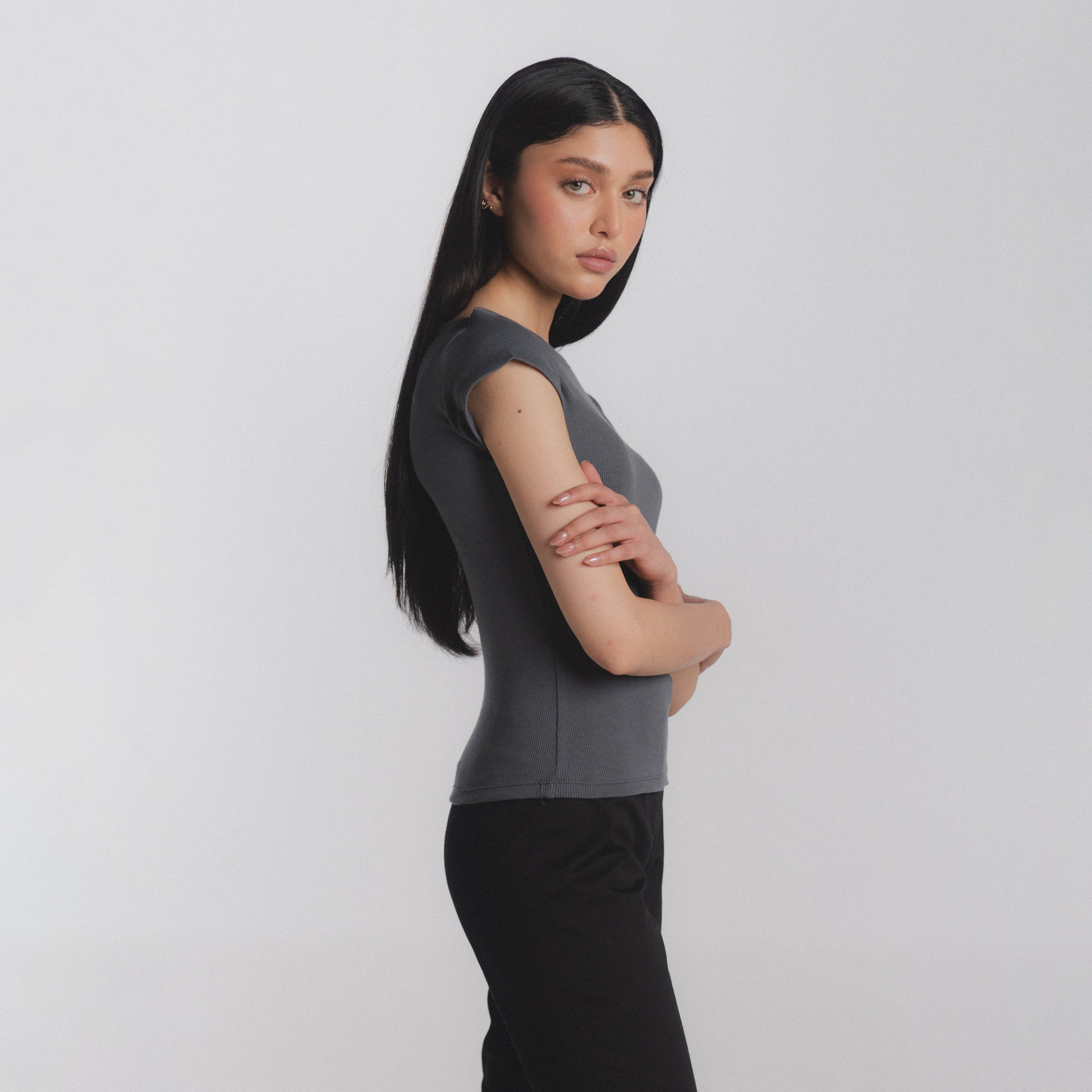 Article 090 // ribbed boatneck top