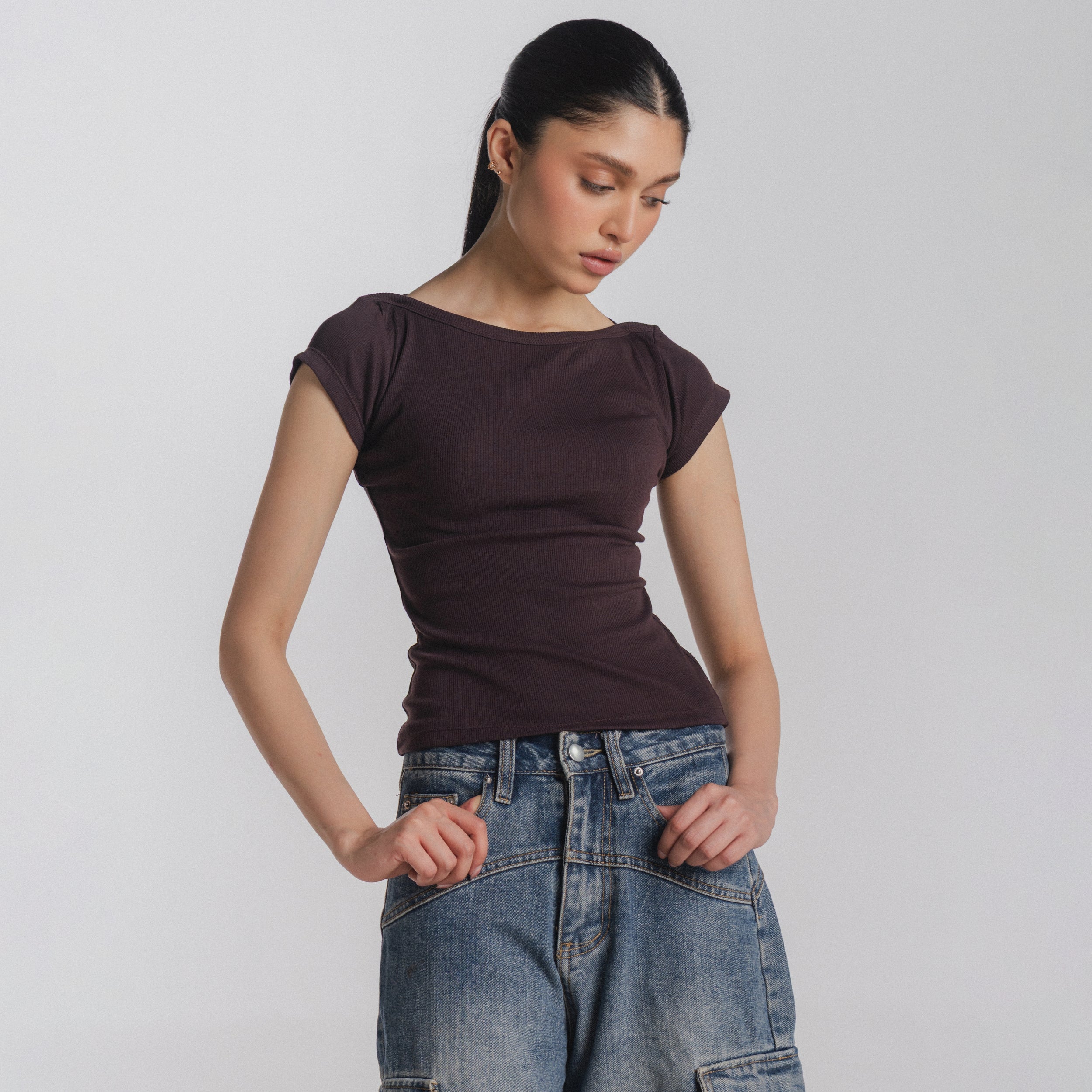Article 091 // ribbed boatneck top